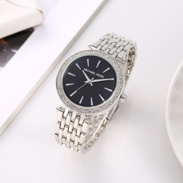 MICHAEL KORS DARCI SILVER WITH BLACK DIAL