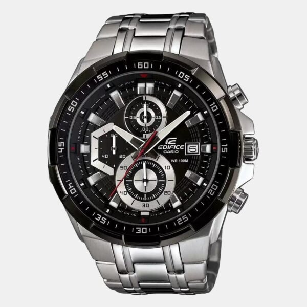 CASIO Men EDifice EFR-539D-1AVUDF Black Analog Dial Silver Stainless Steel Band EX191 Watch