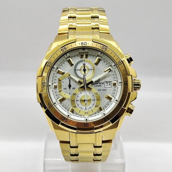 CASIO EDIFICE WHITE GOLD WATCH