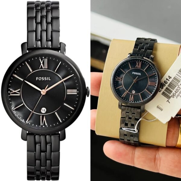 FOSSIL JACQUELINE  BLACK DIAL WATCH FOR HER