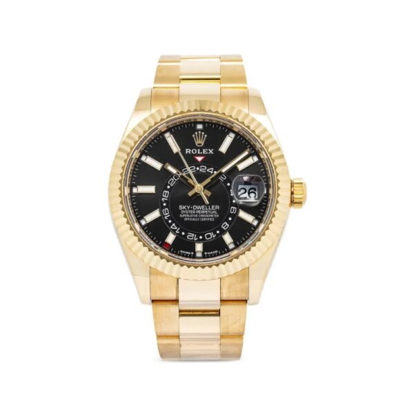 ROLEX SKY DEWLLER BLACK GOLD AUTOMATIC WATCH