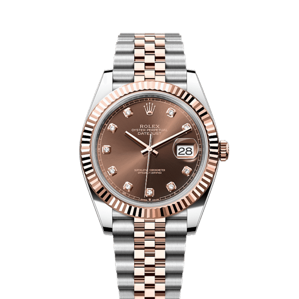 ROLEX DATE JUST AUTOMATIC CHOCOLATE DIAMOND WATCH