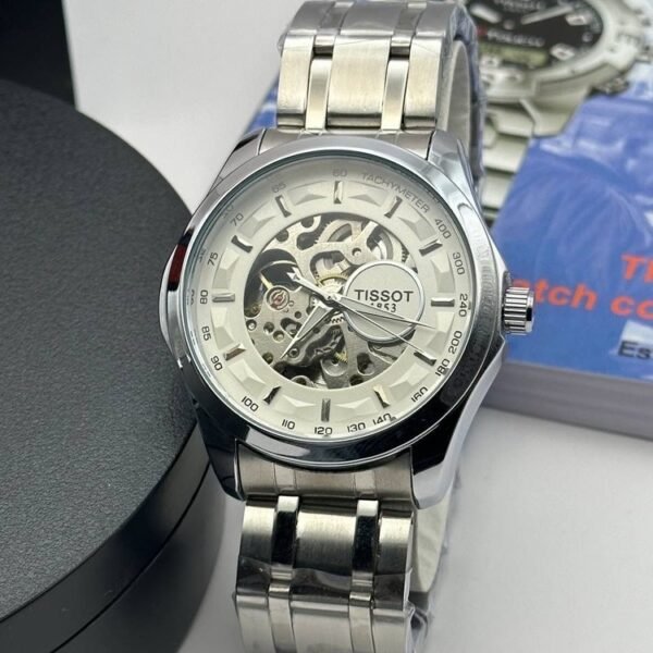 TISSOT 1853 SILVER WHITE AUTOMATIC QUALITY METAL WATCH