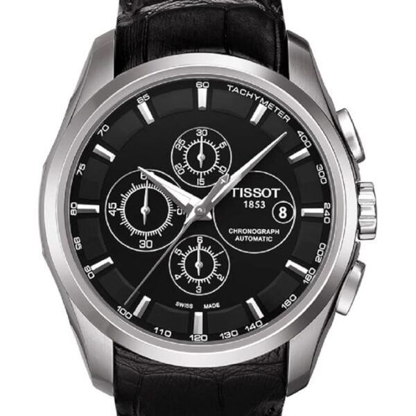 TISSOT 1853 BLACK LEATHER QUARTZ WATCH