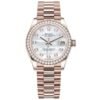 ROLEX DATE JUST DIAMOND ROSE GOLD WATCH FOR HER